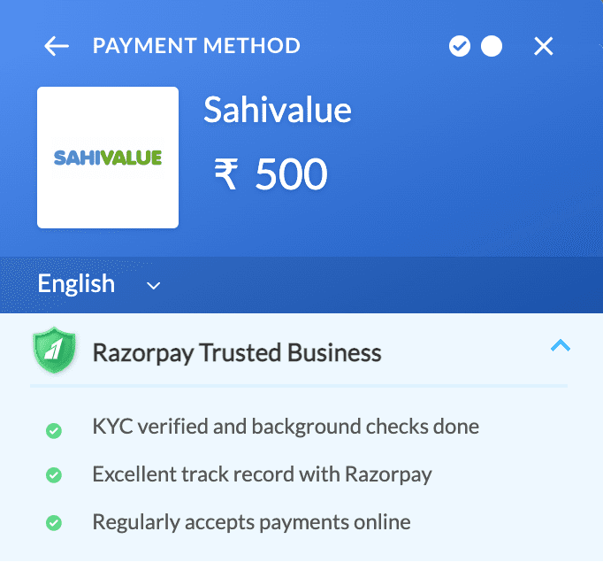 Razorpay Trusted Business